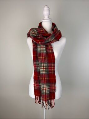 Vintage GAP 100% Wool Tartan Plaid Scarf Made in Italy